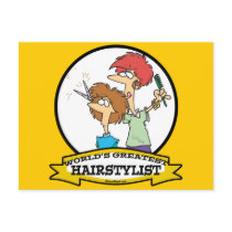 WORLDS GREATEST HAIRSTYLIST WOMEN CARTOON POST CARDS