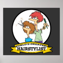 WORLDS GREATEST HAIRSTYLIST WOMEN CARTOON PRINT