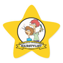 WORLDS GREATEST HAIRSTYLIST WOMEN CARTOON STICKER