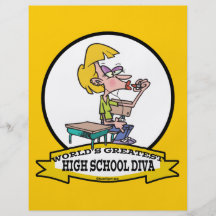 WORLDS GREATEST HIGH SCHOOL DIVA GIRL CARTOON PERSONALIZED FLYER
