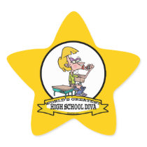WORLDS GREATEST HIGH SCHOOL DIVA GIRL CARTOON STAR STICKER