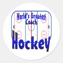 World's Greatest Hockey Coach Round Sticker