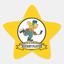 WORLDS GREATEST HOCKEY PLAYER WOMEN CARTOON STICKER