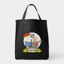 WORLDS GREATEST HOT DOG VENDOR MEN CARTOON CANVAS BAGS