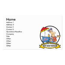 WORLDS GREATEST HOT DOG VENDOR MEN CARTOON BUSINESS CARD TEMPLATES