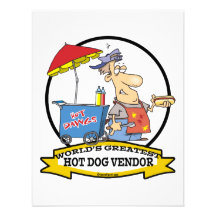 WORLDS GREATEST HOT DOG VENDOR MEN CARTOON ANNOUNCEMENTS