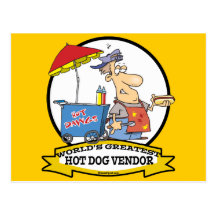 WORLDS GREATEST HOT DOG VENDOR MEN CARTOON POSTCARD