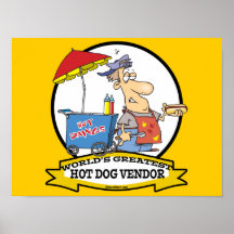 WORLDS GREATEST HOT DOG VENDOR MEN CARTOON PRINT