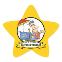 WORLDS GREATEST HOT DOG VENDOR MEN CARTOON STICKERS