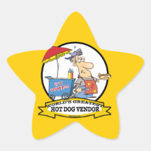 WORLDS GREATEST HOT DOG VENDOR MEN CARTOON STICKERS