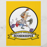 WORLDS GREATEST HOUSEKEEPER WOMEN CARTOON PERSONALIZED FLYER