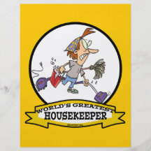 WORLDS GREATEST HOUSEKEEPER WOMEN CARTOON PERSONALIZED FLYER