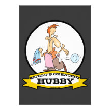 WORLDS GREATEST HUBBY MEN CARTOON INVITATIONS