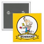 WORLDS GREATEST HUSBAND MEN CARTOON PINBACK BUTTONS