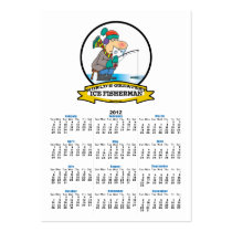 WORLDS GREATEST ICE FISHERMAN MEN CARTOON BUSINESS CARDS