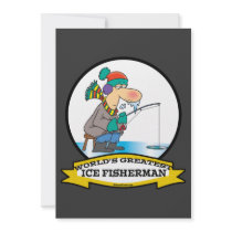 WORLDS GREATEST ICE FISHERMAN MEN CARTOON ANNOUNCEMENTS