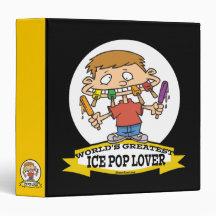 WORLDS GREATEST ICE POP LOVER CARTOON BINDER