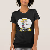 WORLDS GREATEST INTERN WOMEN CARTOON T SHIRTS