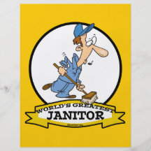 WORLDS GREATEST JANITOR CARTOON CUSTOM FLYER