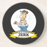 WORLDS GREATEST JERK CARTOON DRINK COASTER