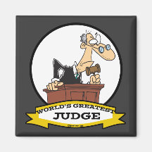 WORLDS GREATEST JUDGE MEN CARTOON REFRIGERATOR MAGNET
