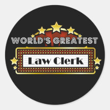 World's Greatest Law Clerk Round Sticker