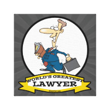 WORLDS GREATEST LAWYER II MEN CARTOON STRETCHED CANVAS PRINTS