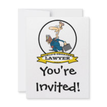 WORLDS GREATEST LAWYER II MEN CARTOON PERSONALIZED INVITATION