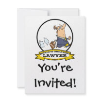 WORLDS GREATEST LAWYER III CARTOON PERSONALIZED INVITE
