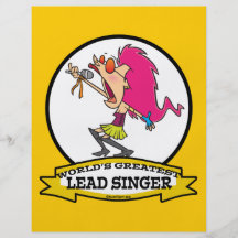 WORLDS GREATEST LEAD SINGER FEMALE CARTOON PERSONALIZED FLYER