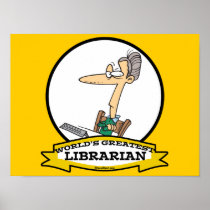 WORLDS GREATEST LIBRARIAN II CARTOON PRINT