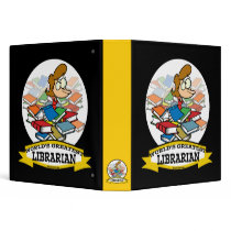 WORLDS GREATEST LIBRARIAN WOMEN CARTOON BINDERS
