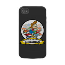 WORLDS GREATEST LIBRARIAN WOMEN CARTOON TOUGH IPHONE 4 COVER