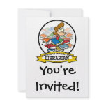 WORLDS GREATEST LIBRARIAN WOMEN CARTOON invitations