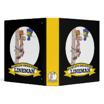 WORLDS GREATEST LINEMAN MEN CARTOON VINYL BINDERS