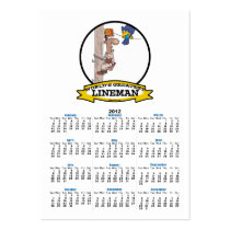 WORLDS GREATEST LINEMAN MEN CARTOON BUSINESS CARD TEMPLATE