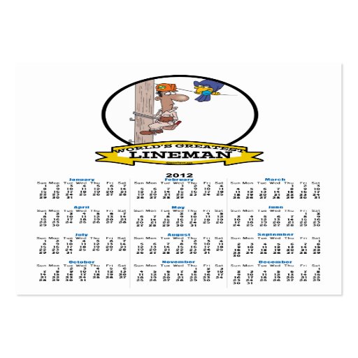 WORLDS GREATEST LINEMAN MEN CARTOON BUSINESS CARD TEMPLATE