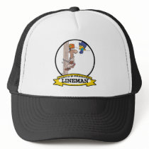WORLDS GREATEST LINEMAN MEN CARTOON TRUCKER HATS