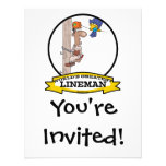 WORLDS GREATEST LINEMAN MEN CARTOON CUSTOM INVITATION