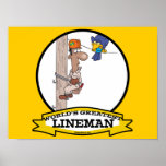 WORLDS GREATEST LINEMAN MEN CARTOON posters