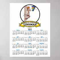 WORLDS GREATEST LINEMAN MEN CARTOON POSTER