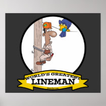 WORLDS GREATEST LINEMAN MEN CARTOON POSTERS
