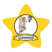 WORLDS GREATEST LINEMAN MEN CARTOON STICKER