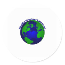 World's Greatest Linesman Round Stickers