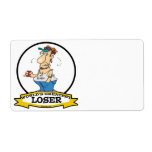 WORLDS GREATEST LOSER CARTOON PERSONALISED SHIPPING LABEL