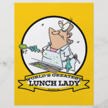 WORLDS GREATEST LUNCH LADY CARTOON FLYERS