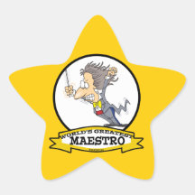 WORLDS GREATEST MAESTRO MEN CARTOON STAR STICKERS