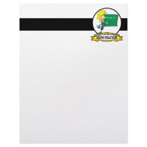 WORLDS GREATEST MATH TEACHER WOMEN CARTOON LETTERHEAD DESIGN