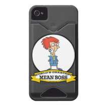 WORLDS GREATEST MEAN BOSS LADY CARTOON ID IPHONE 4 CASES
