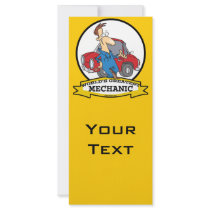 WORLDS GREATEST MECHANIC II CARTOON PERSONALIZED RACK CARD